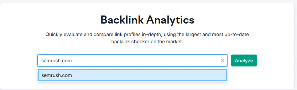 semrush backlink analytics