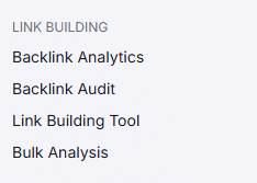 semrush link building tool