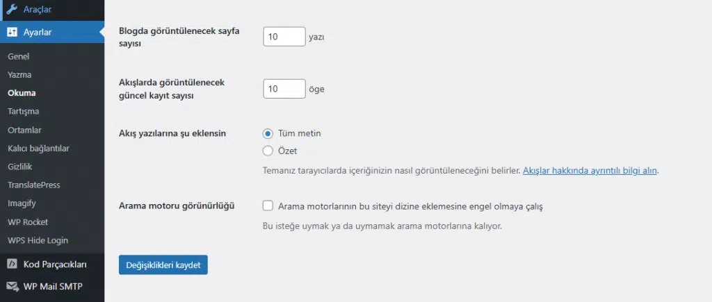 The “Discourage search engines from indexing this site” setting ticked by mistake