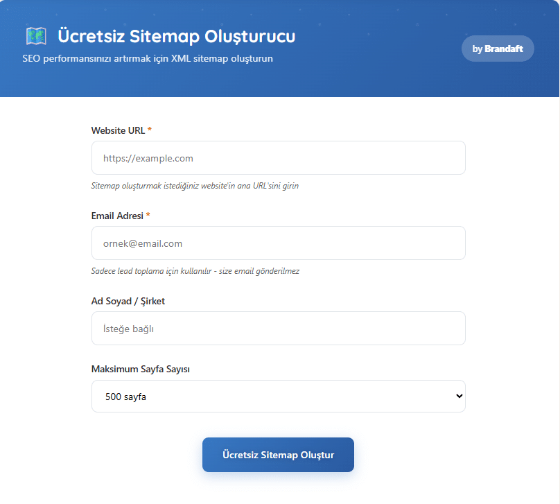 site-haritasi-olusturucu-giris-ekrani