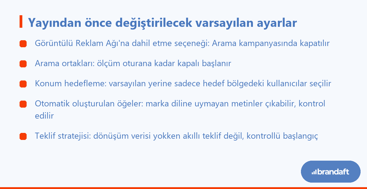 Arama Ağı Reklamları Nasıl Kurulur? Reklam Grubundan Yayına 2 Arama Ağı kampanyasında varsayılan bırakıldığında bütçe kaybettiren beş ayar.